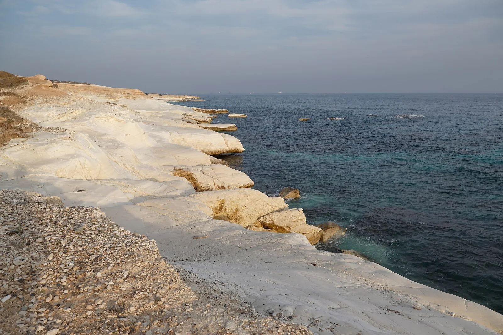 White chalk rocks at Governor's Beach, Limassol