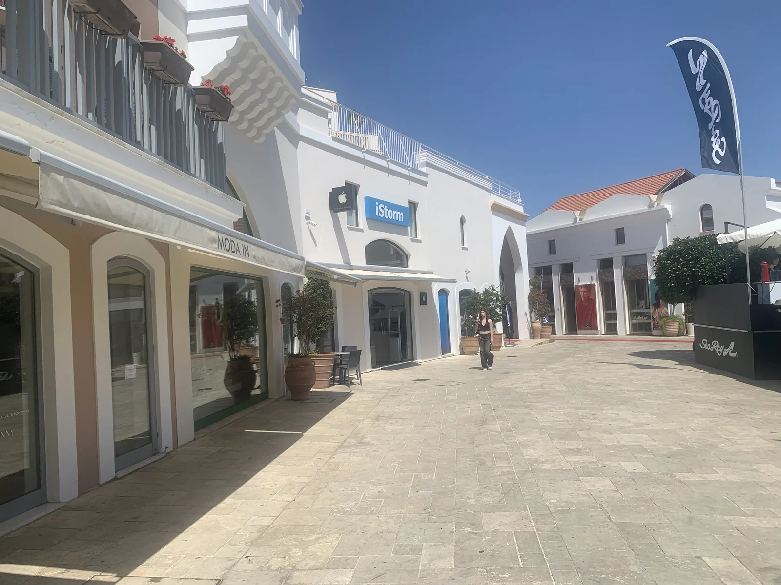 Shops along the promenade at Limassol Marina