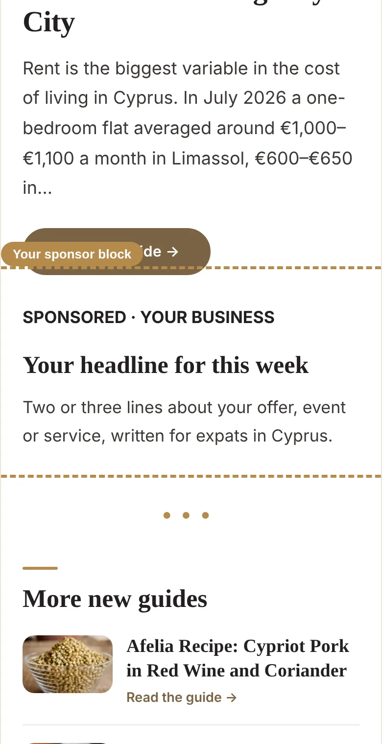 Example: Your newsletter block (phone)