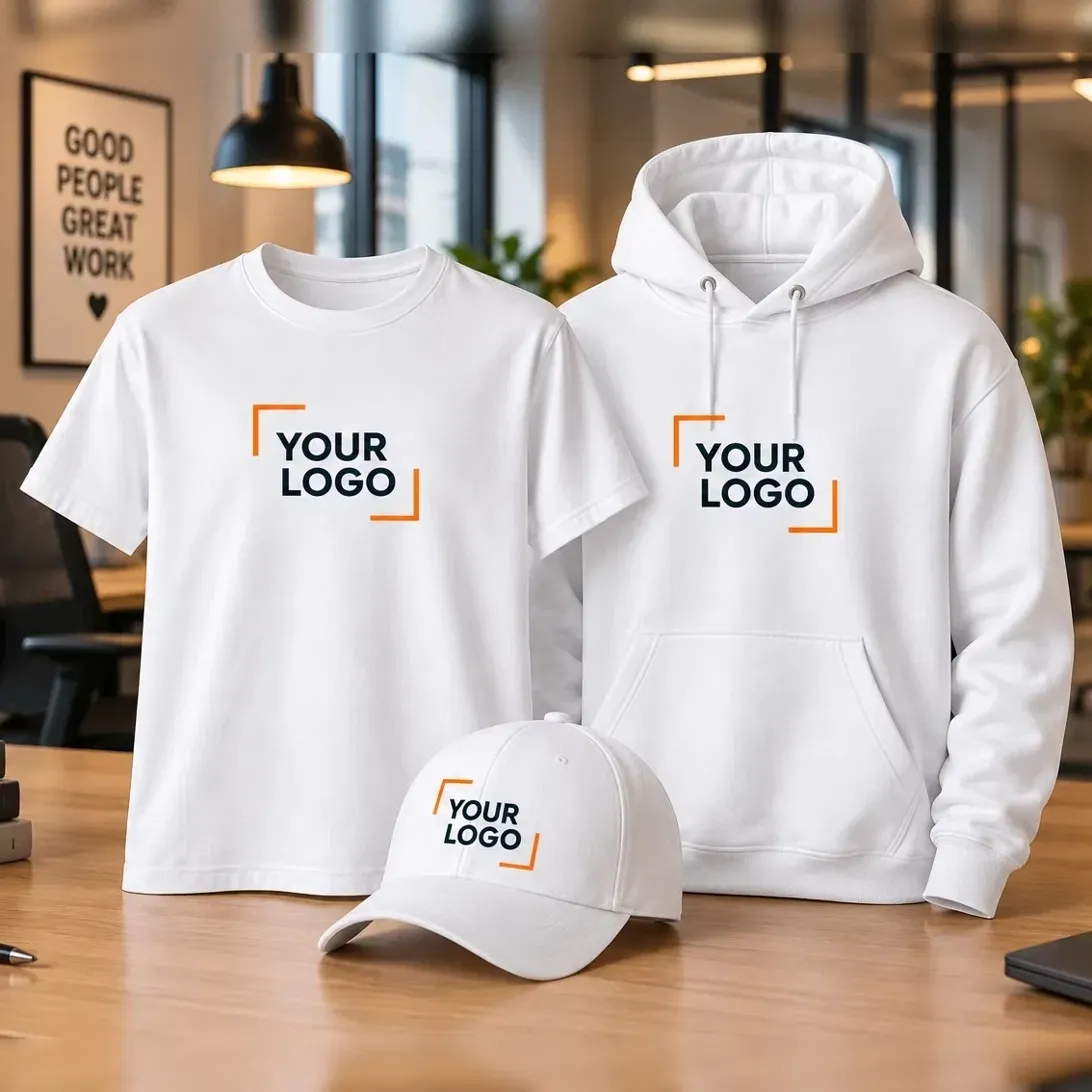 Custom printed T-shirt, hoodie and cap with your logo