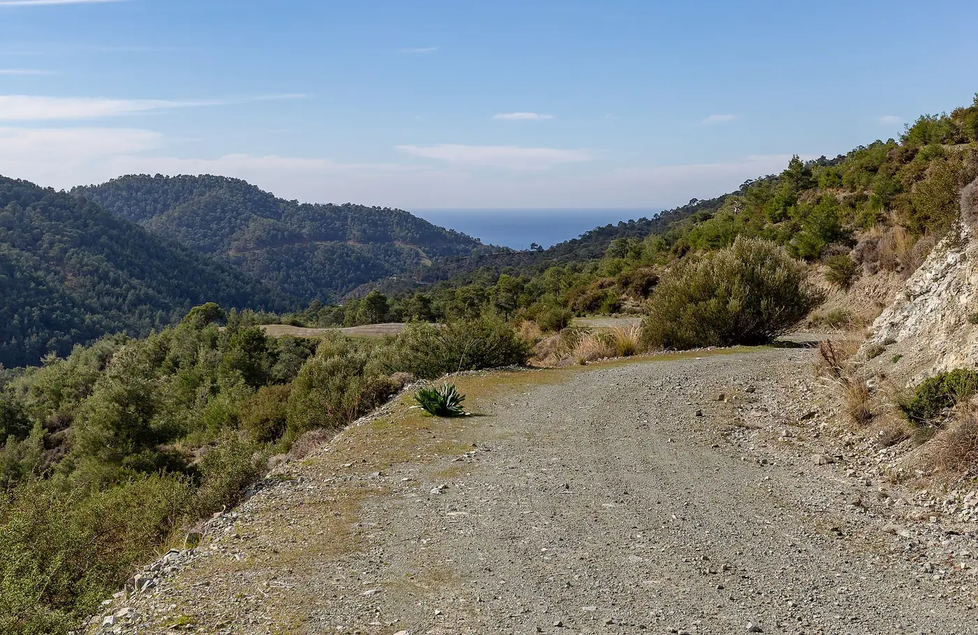 Driving on a road in Cyprus