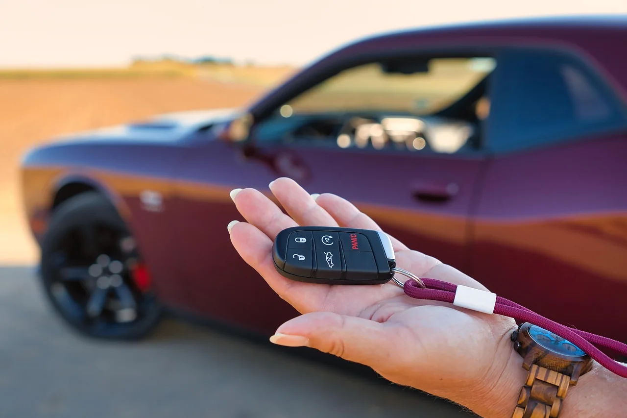 Handing over the keys of a car