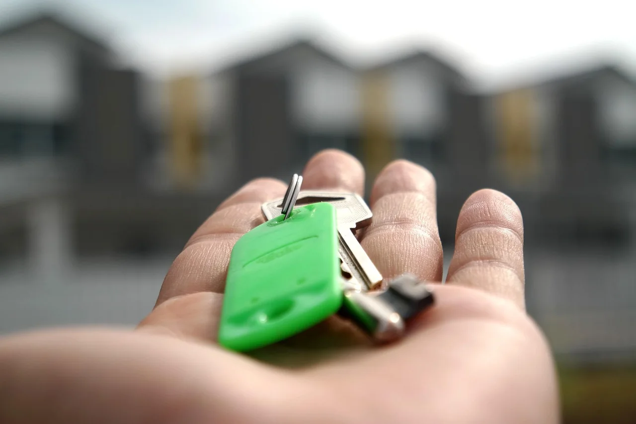 Tenant holding the keys to a rented home in Cyprus