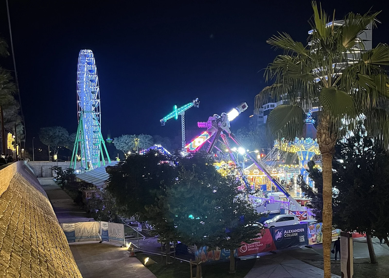 Christmas fair in Nicosia at night