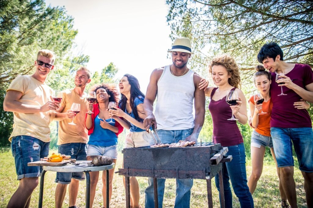 Friends at a barbecue