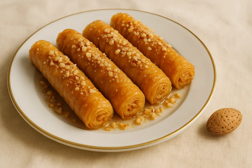Daktyla, finger-shaped Cypriot pastries filled with almonds
